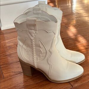 Altar'd State Cream Heeled Western Boots